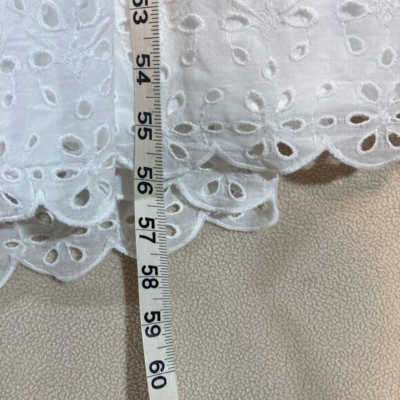 Abercrombie & Fitch Maxi Dress Large Tall White Eyelet Babydoll Tiered Ruffle - Picture 10 of 13